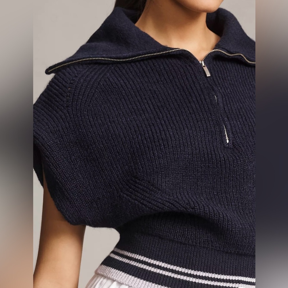 Anthropologie Navy Sweater Vest - Picture 2 of 6